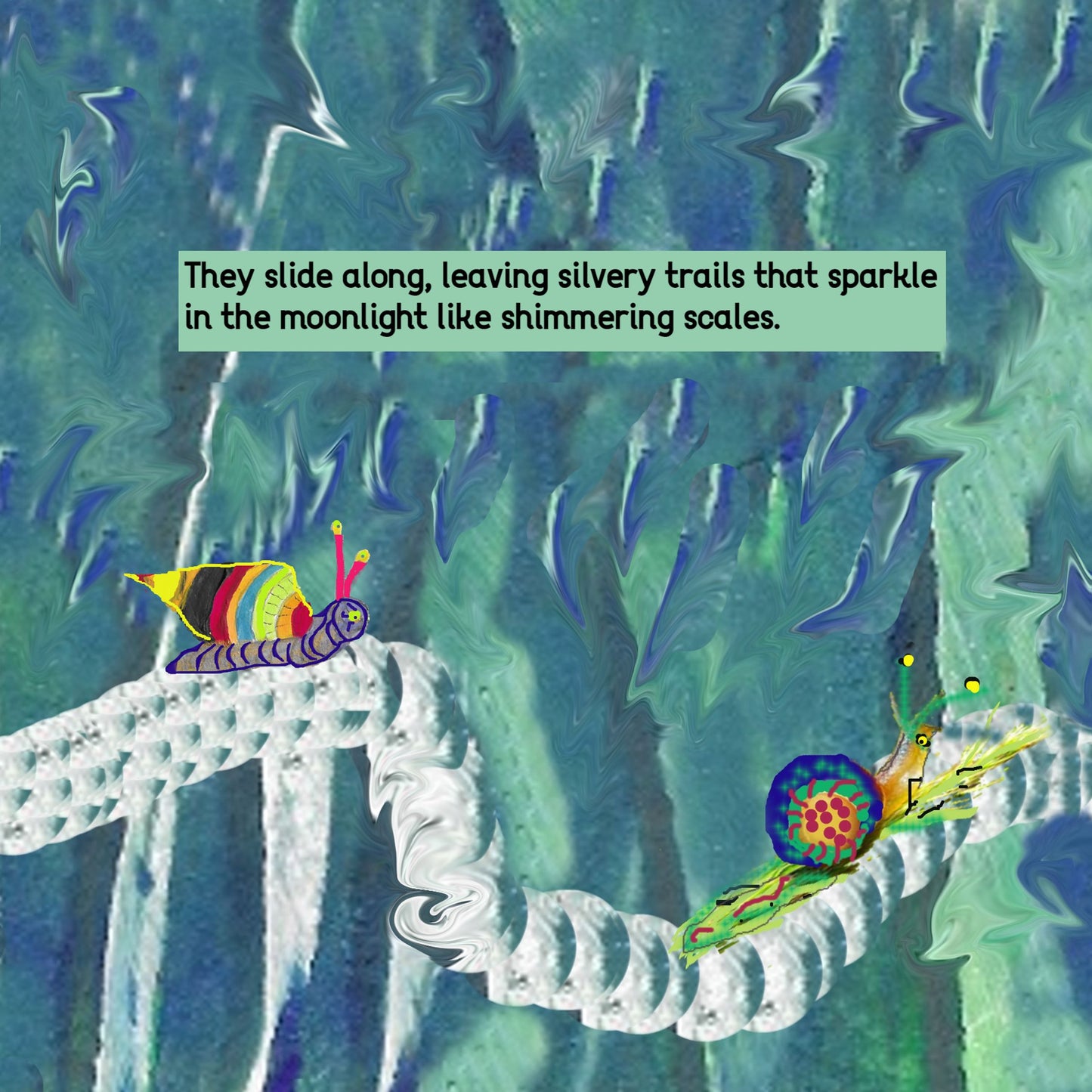 Sparky and Dino the Colourful Snails